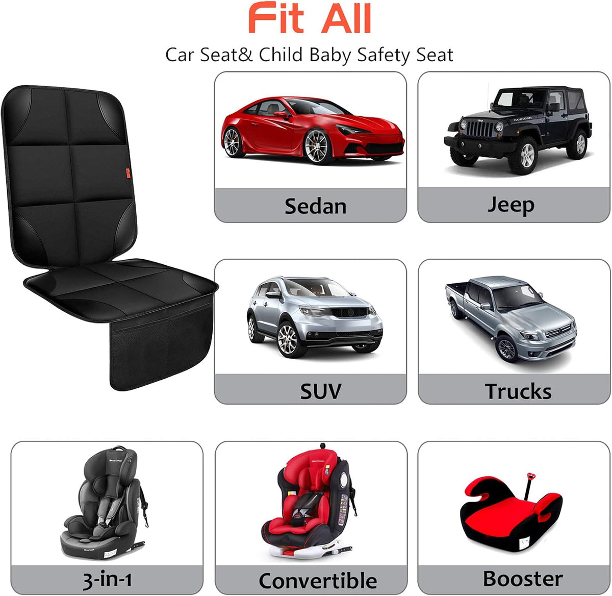 Car Seat Protector 1 Pack Car Seat Cushion Mat Thickest