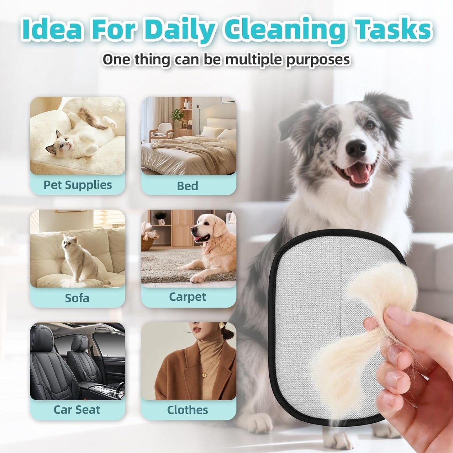 Pet Hair Removal Glove ,Resuable Five-Finger Magic