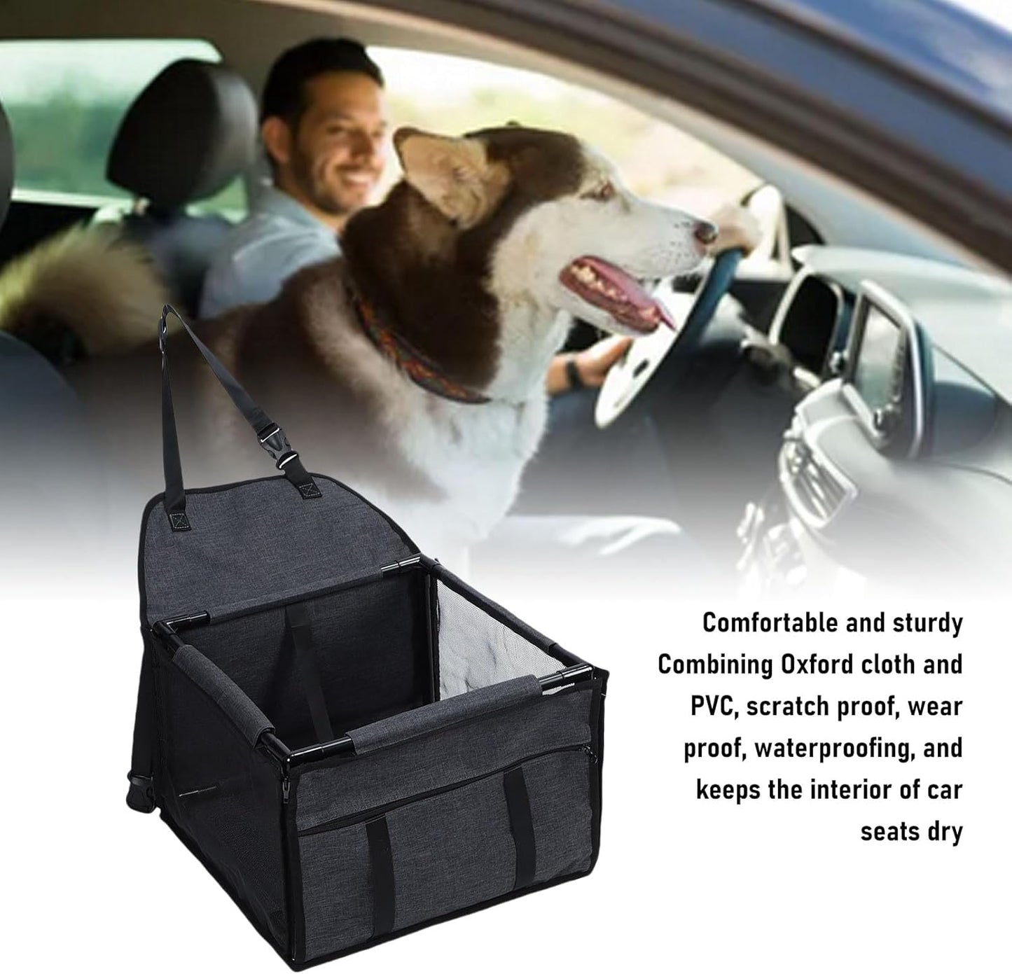 Dog Car Seat, Water Proof Foldable Pet Carrier with