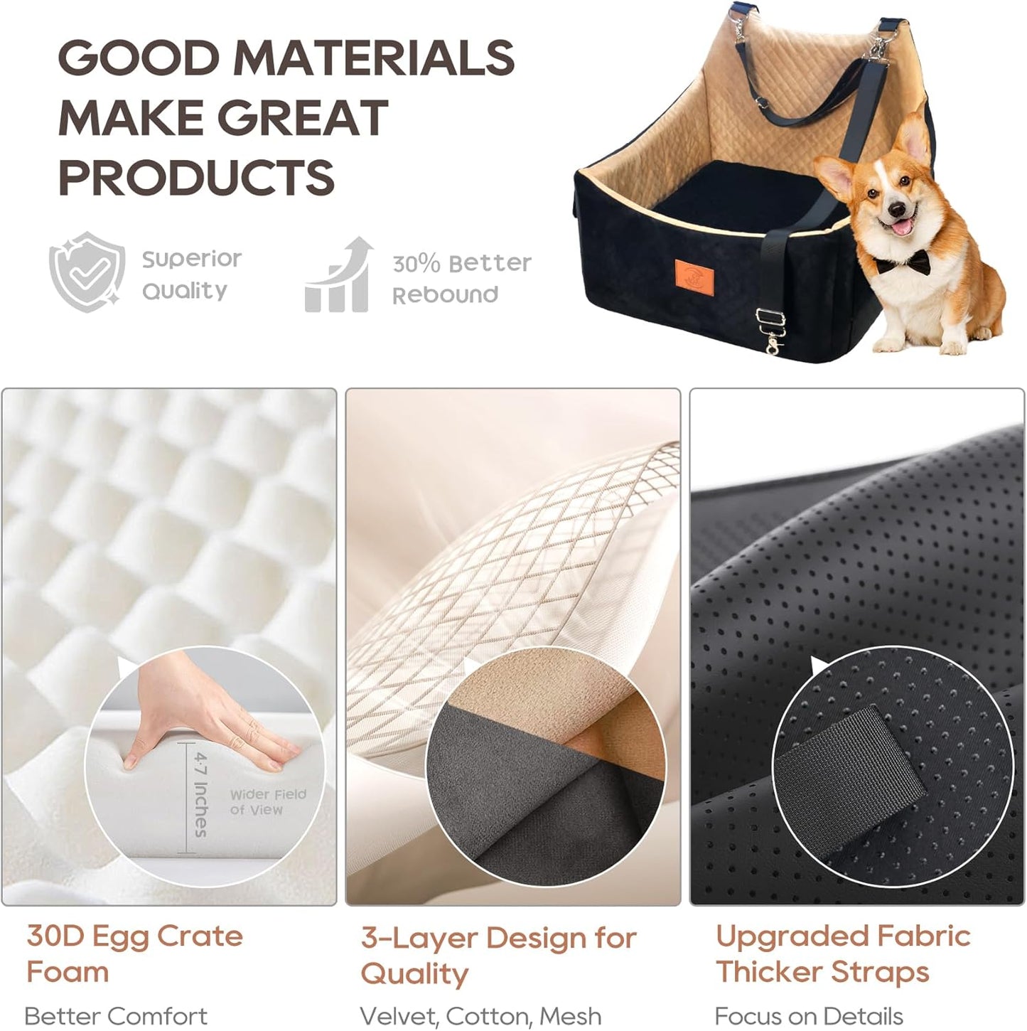 Dog Booster Car Seat for Medium and Small Sized Dogs Pet