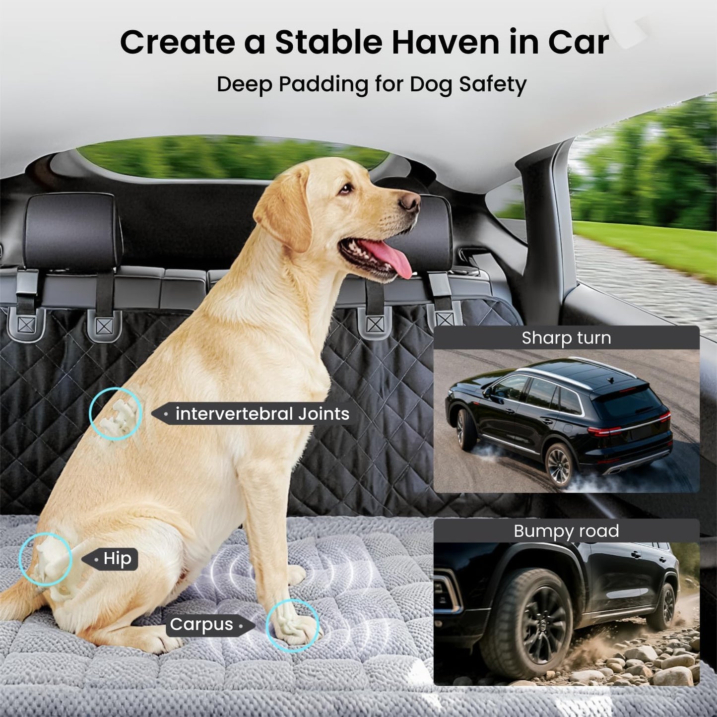 Dog Bed Mat for Car Backseat , Road Trip Bed to Fully