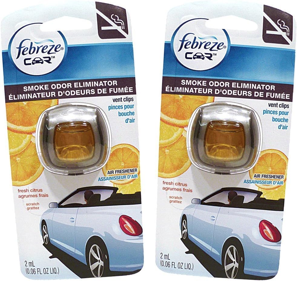 Car Vent Clips Air Freshener Smoke Odor Eliminator, Citrus