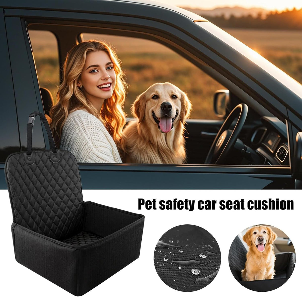 Dog Car Seat - Large Waterproof Dog Seat for Car,Bed