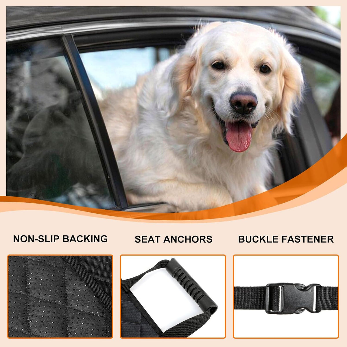 NECKORY Front Dog Seat Cover, Waterproof Car Seat Covers for Dogs Nonslip Scratch-Proof Dog Seat Cover Front Seat Cover for SUV, Trucks & Cars - S, Black