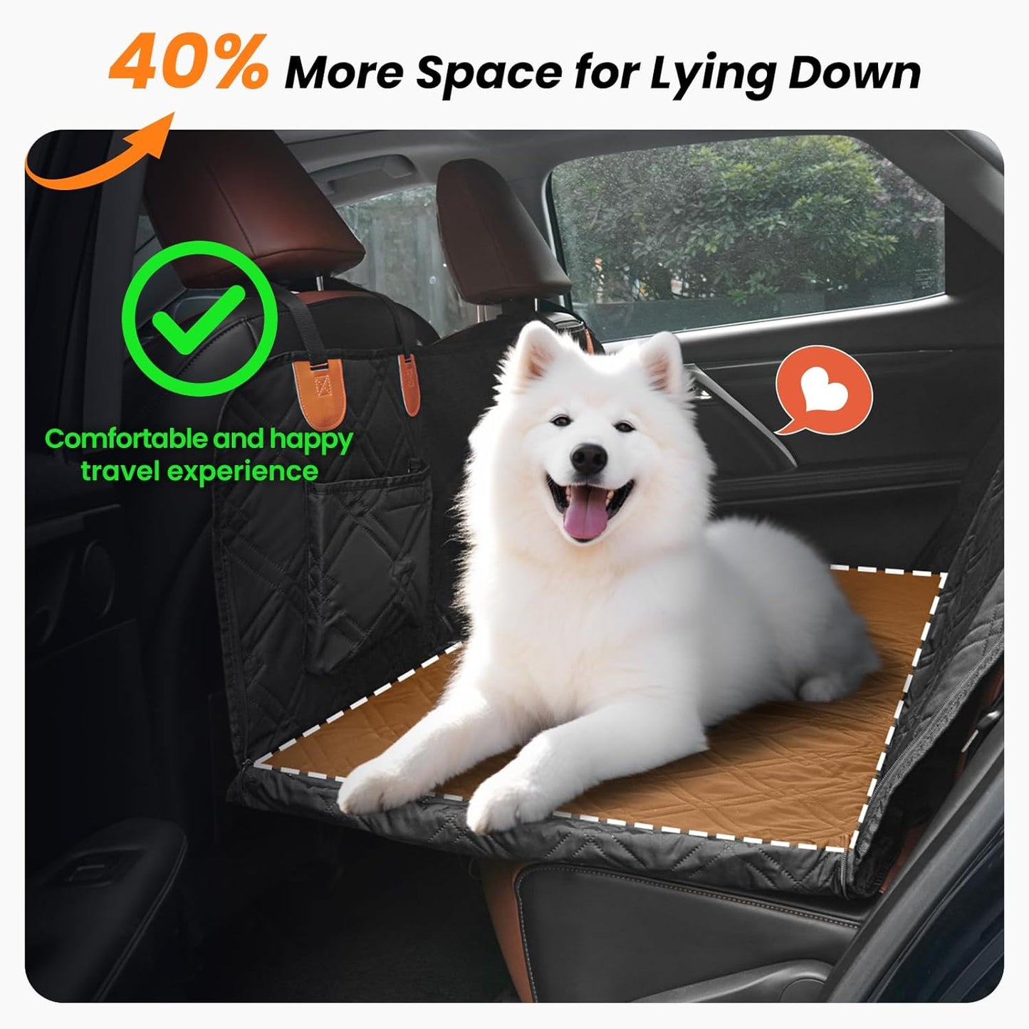 Dog Car Seat Cover for Back Seat: Hard Bottom Back Seat