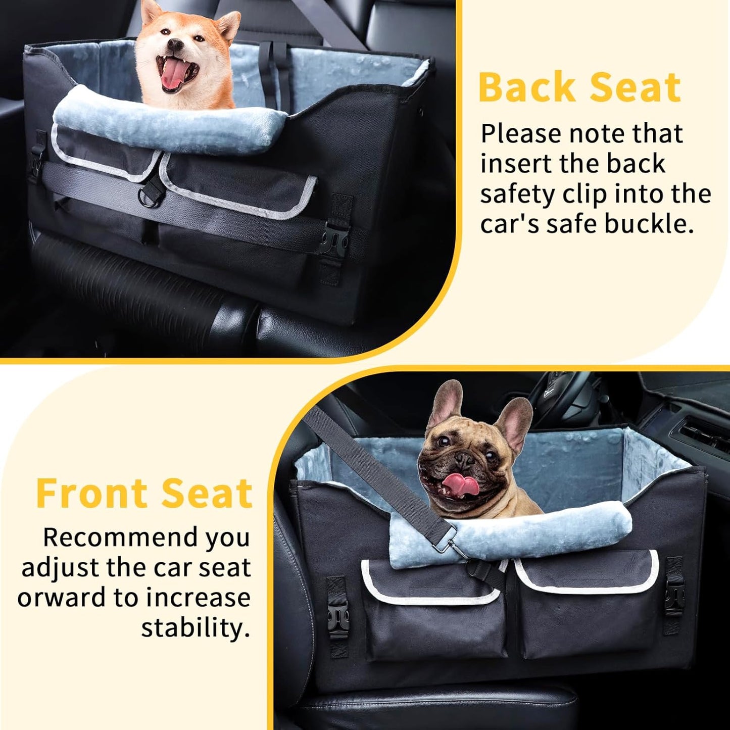 Foldable Dog Car Seat for Small/Medium Dogs,Potable Puppy