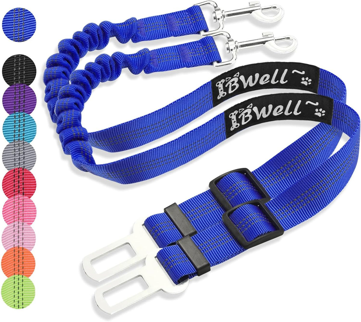 Dog Seat Belt for Car with Elastic Bungee Leash, Car Leash