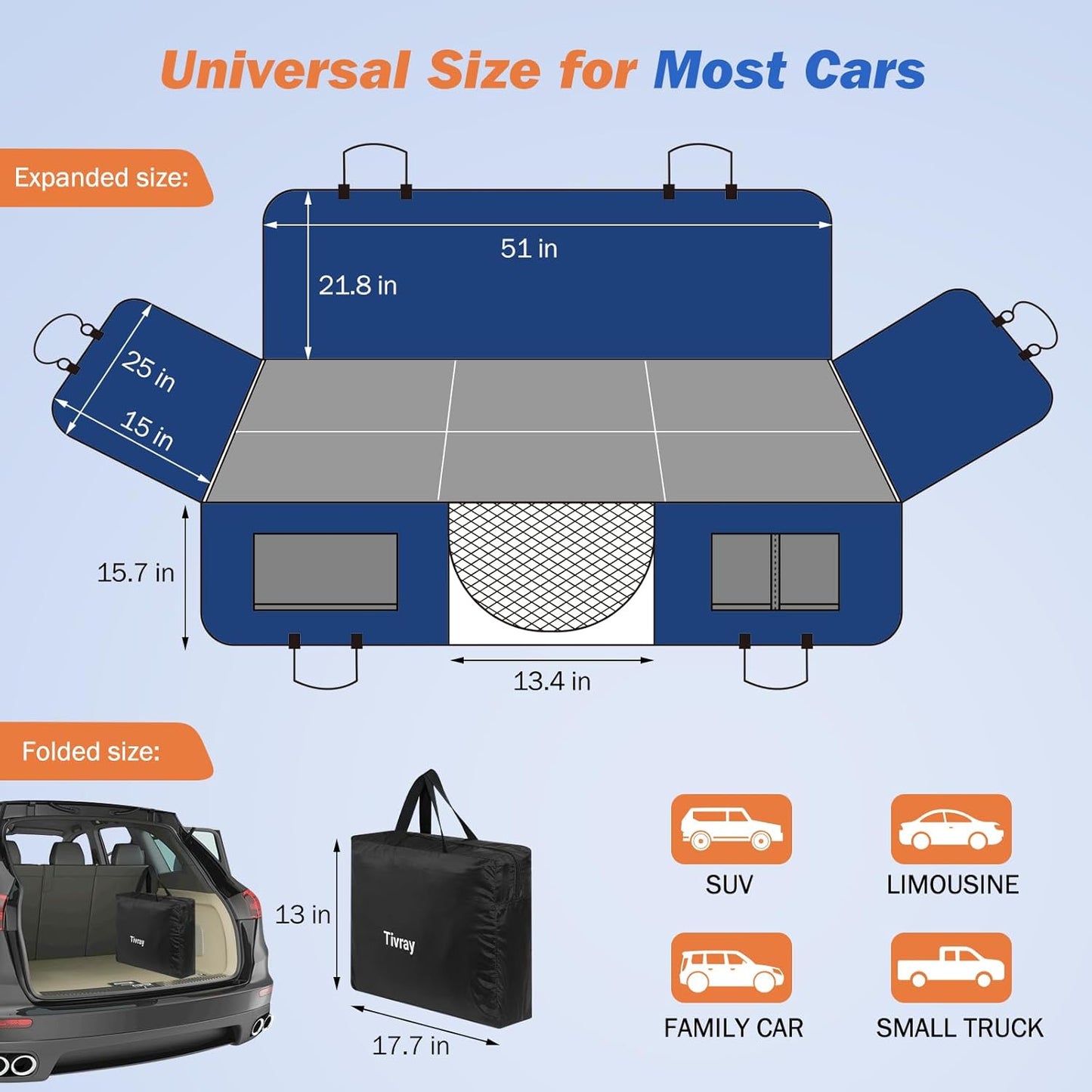 Back Seat Extender for Dogs, Dog Car Seat Cover for Back