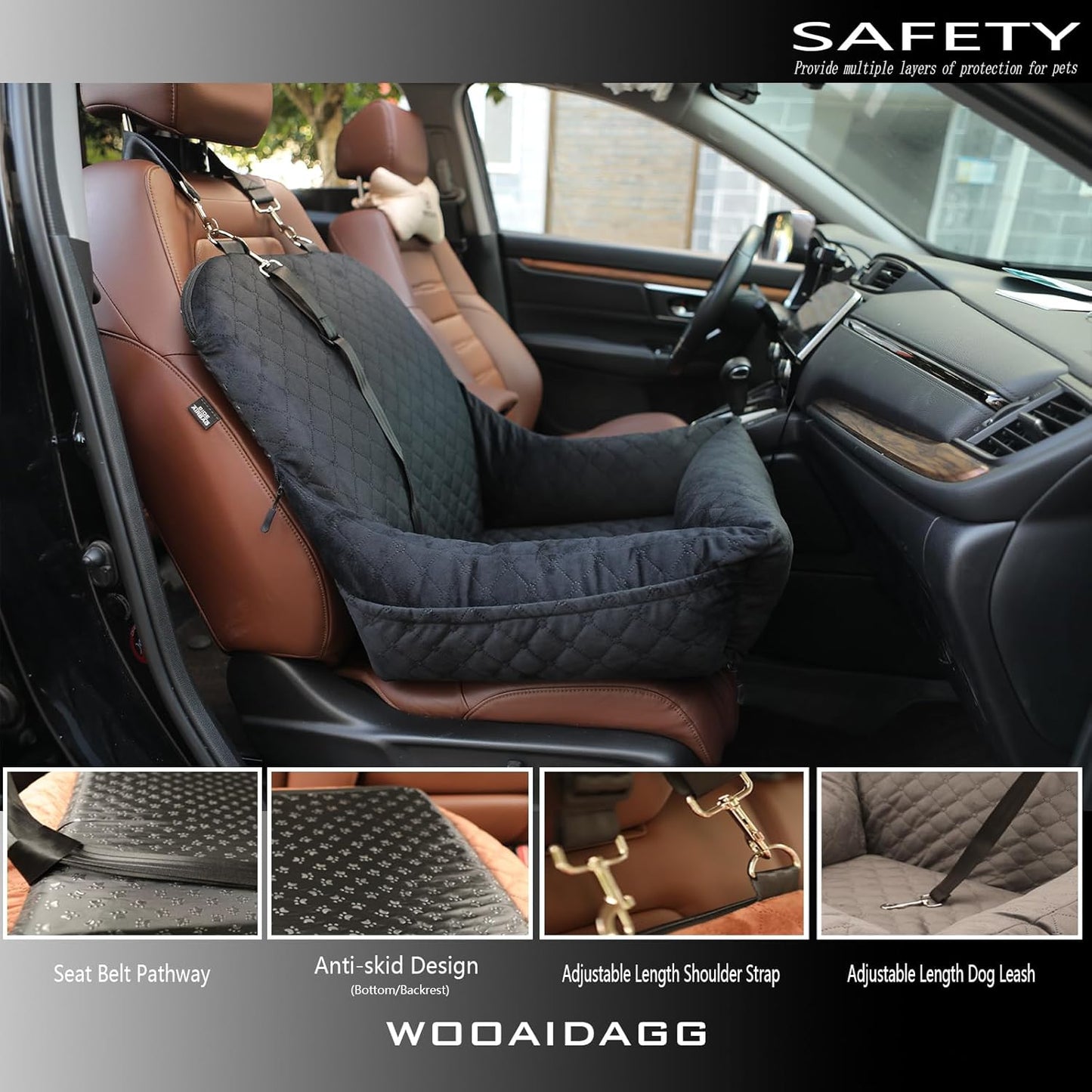 Dog Car Seat for Small Dogs Up to 25 lbs,Covered Ultra-Soft