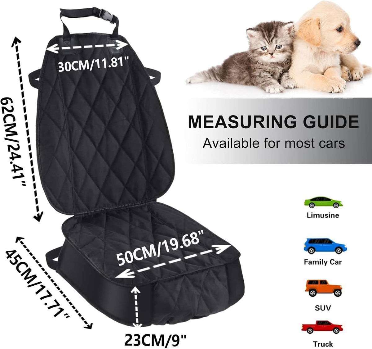 Dog Seat Cover Cars Trucks SUVs, Thick 600D Waterproof Pet