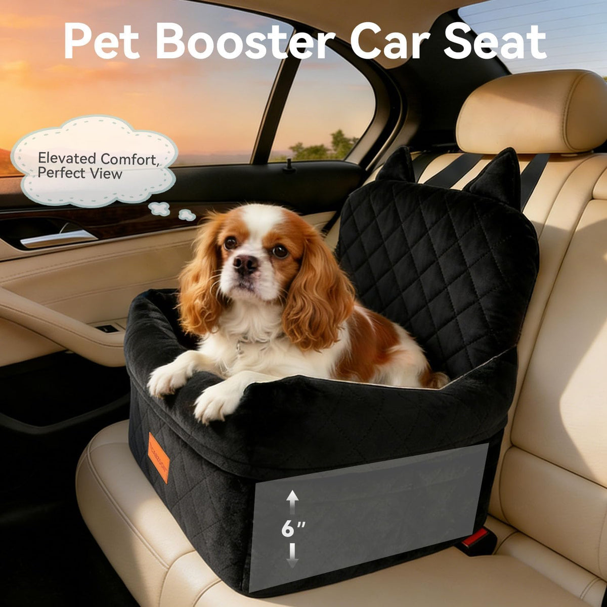 Dog Car Seat for Small/Medium Dogs Up to 35lbs,Elevated