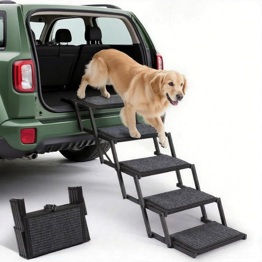 Dog Steps for Car, Truck and SUV - Foldable Pet Stairs for