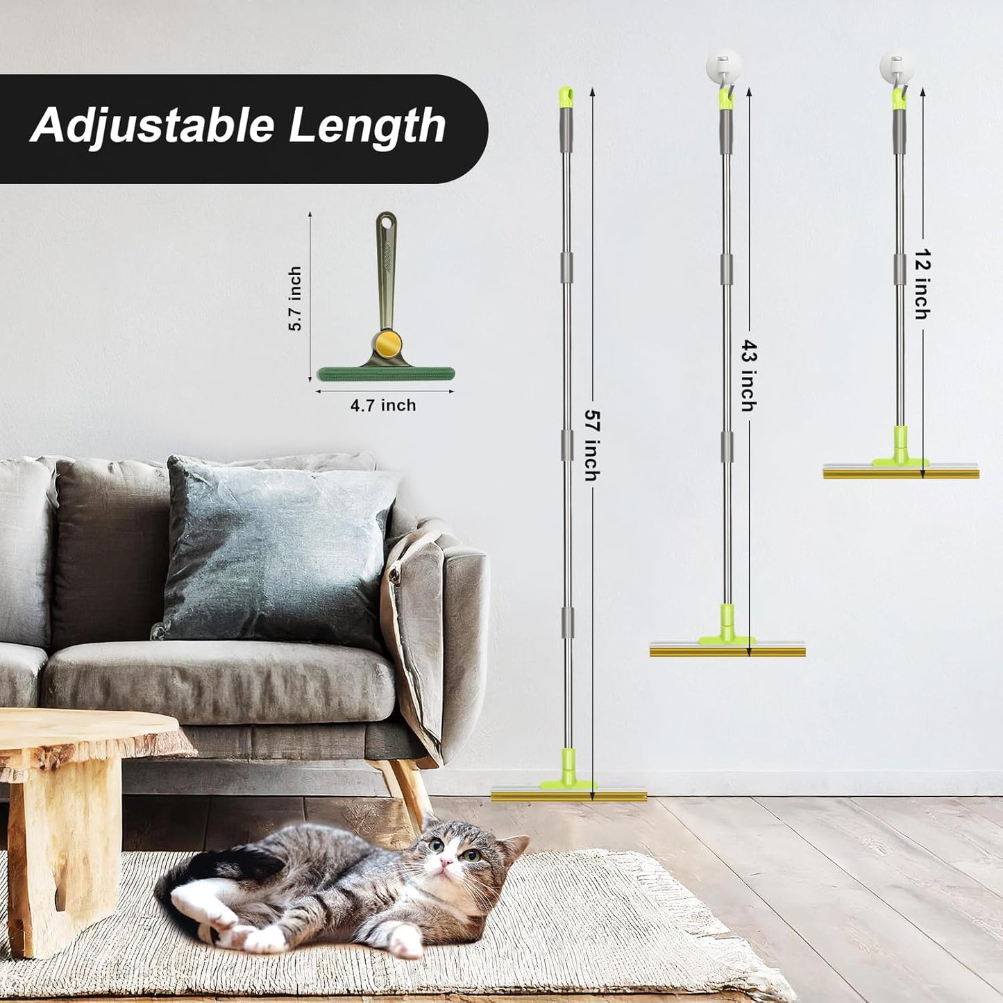Carpet Rake for Pet Hair Removal with Dual Copper Blades
