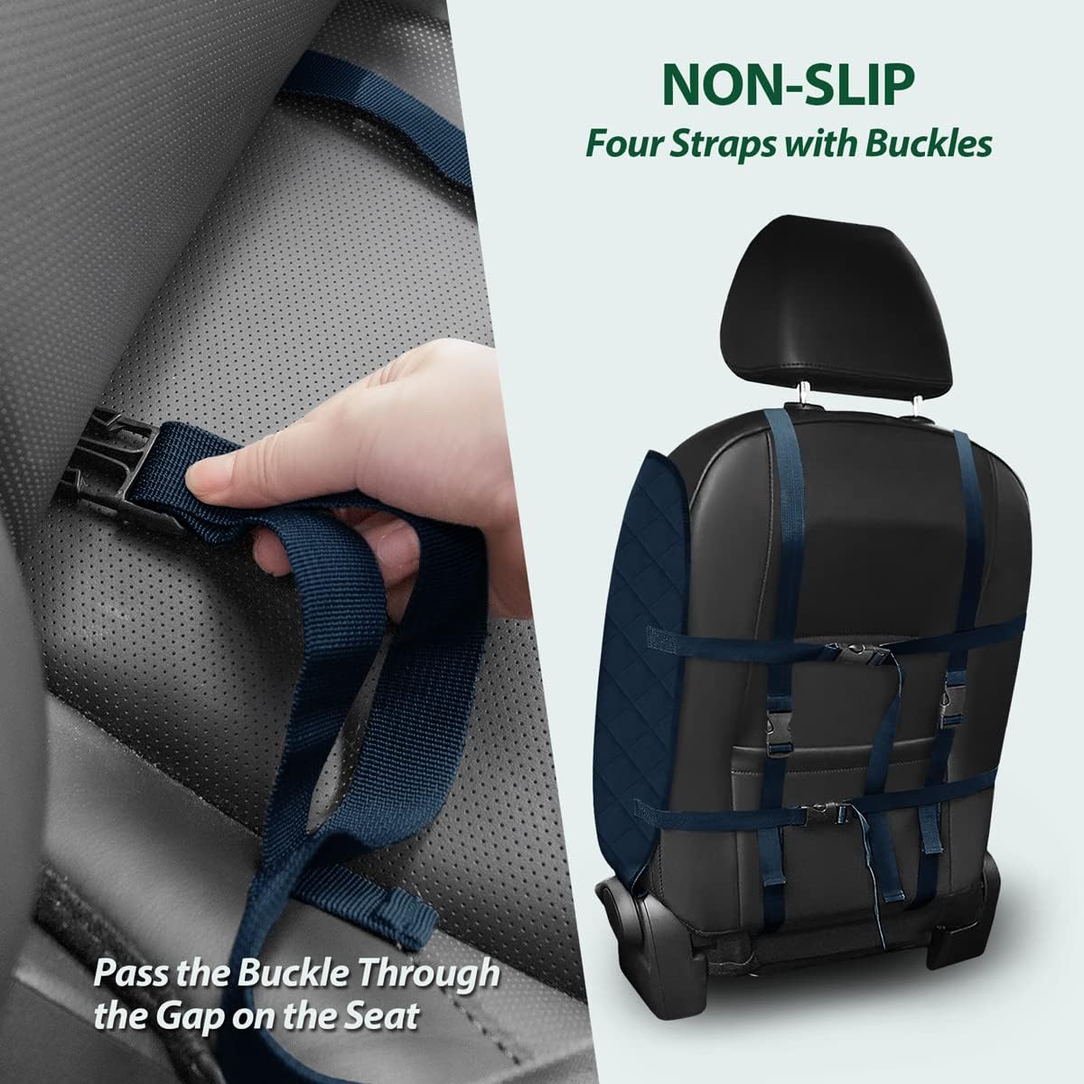 Dog Car Front Seat Cover with Side Flaps & Buckle Straps