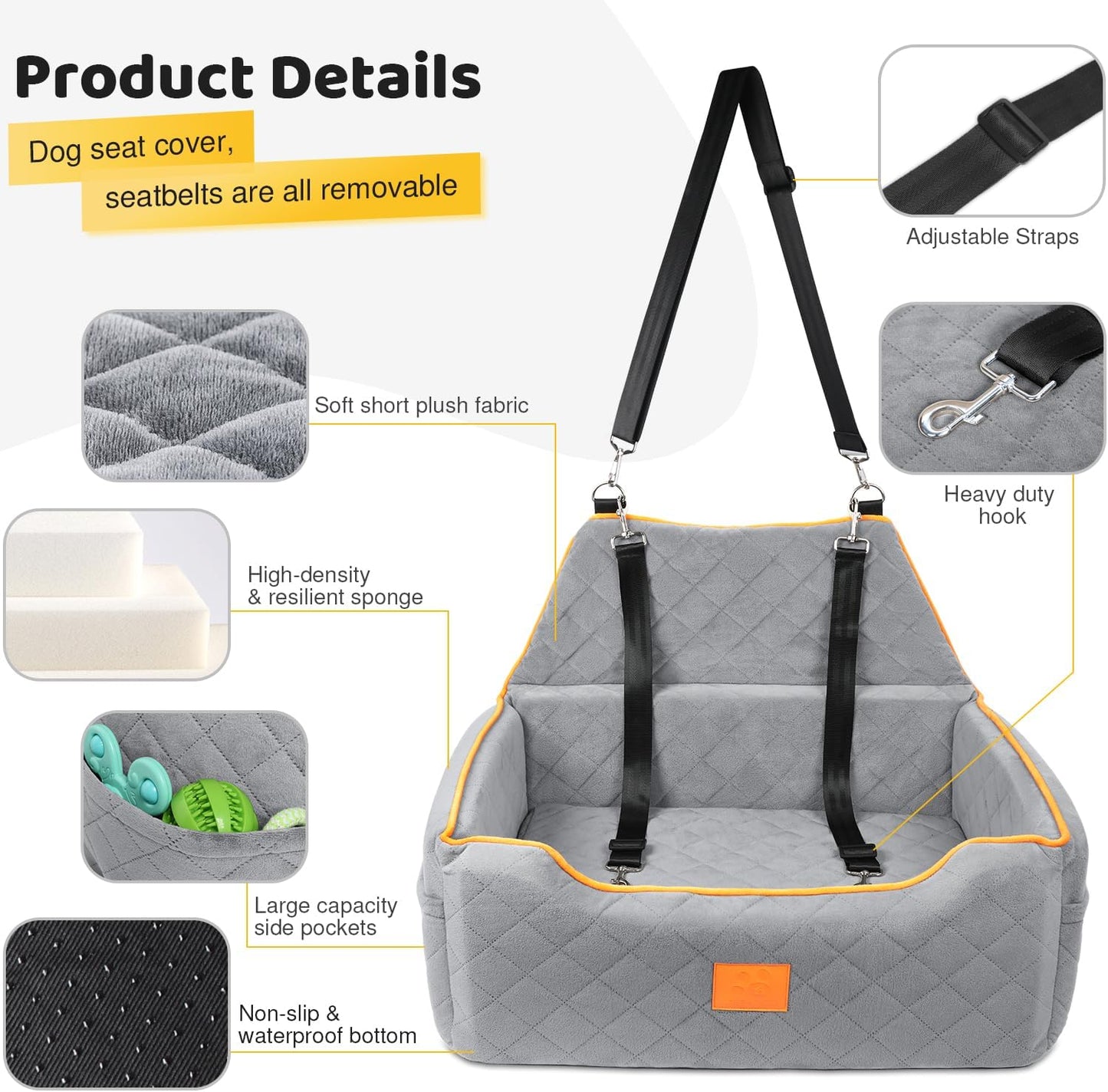 Dog Car Seat for Large/Medium Dog, Booster Seat for Dogs