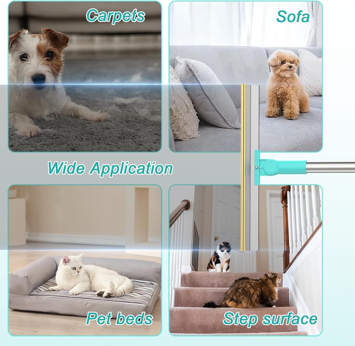 Carpet Rake for Pet Hair Removal Tool - Reusable Dog Cat