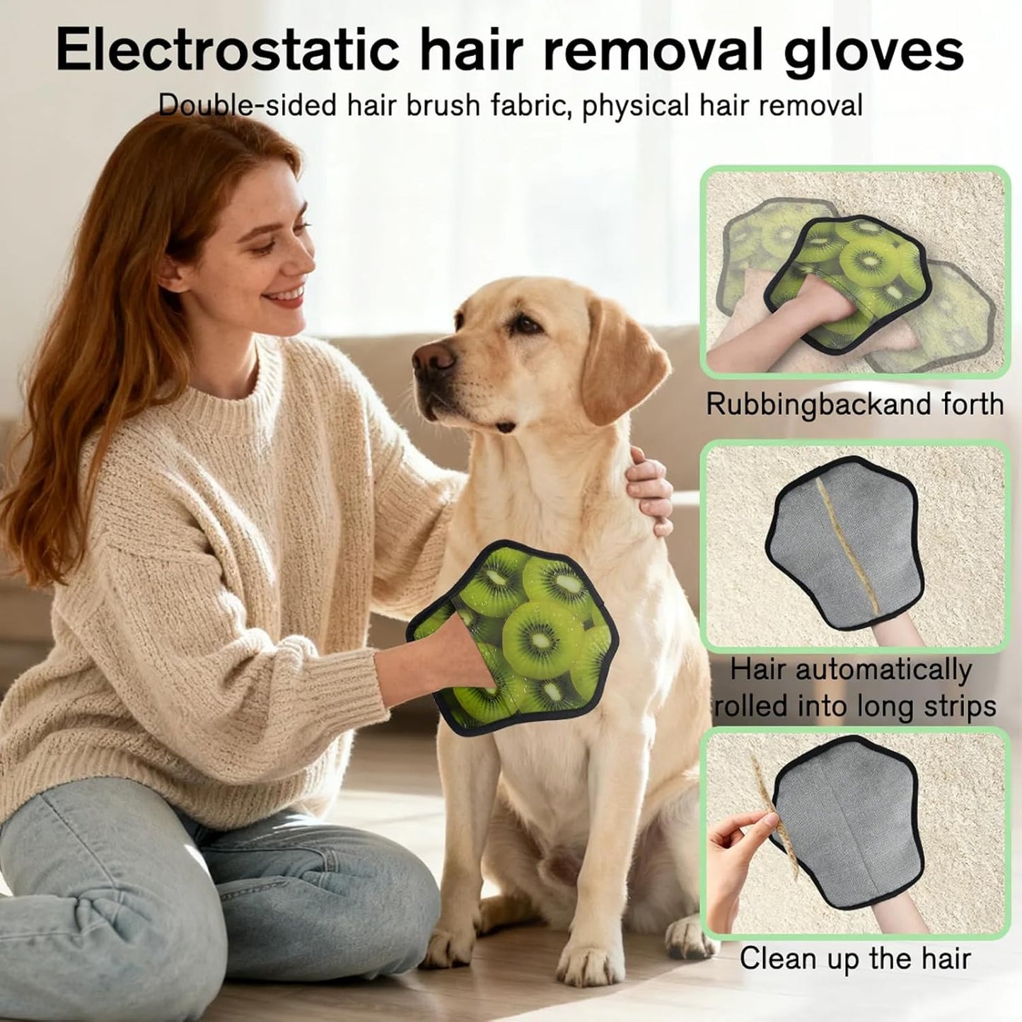 Pet Hair Removal Glove for Dogs Cats Reusable Washable Set