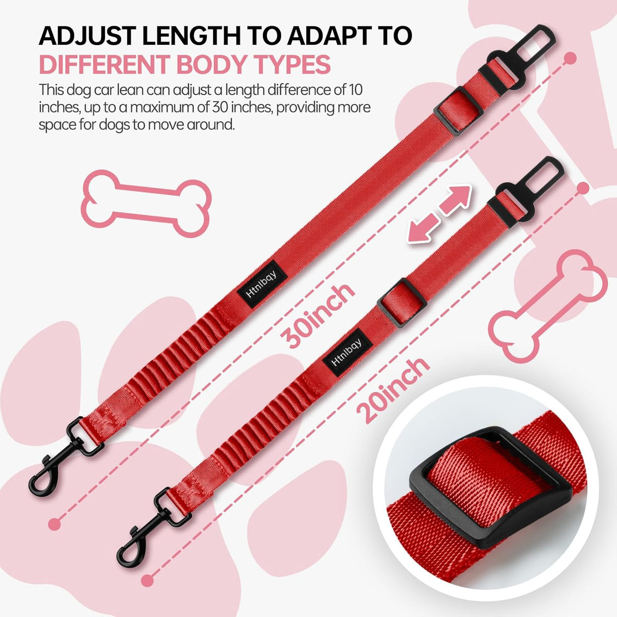 3 Pack Thickened Dog Seat Belt Adjustable Dog Car Seatbelts