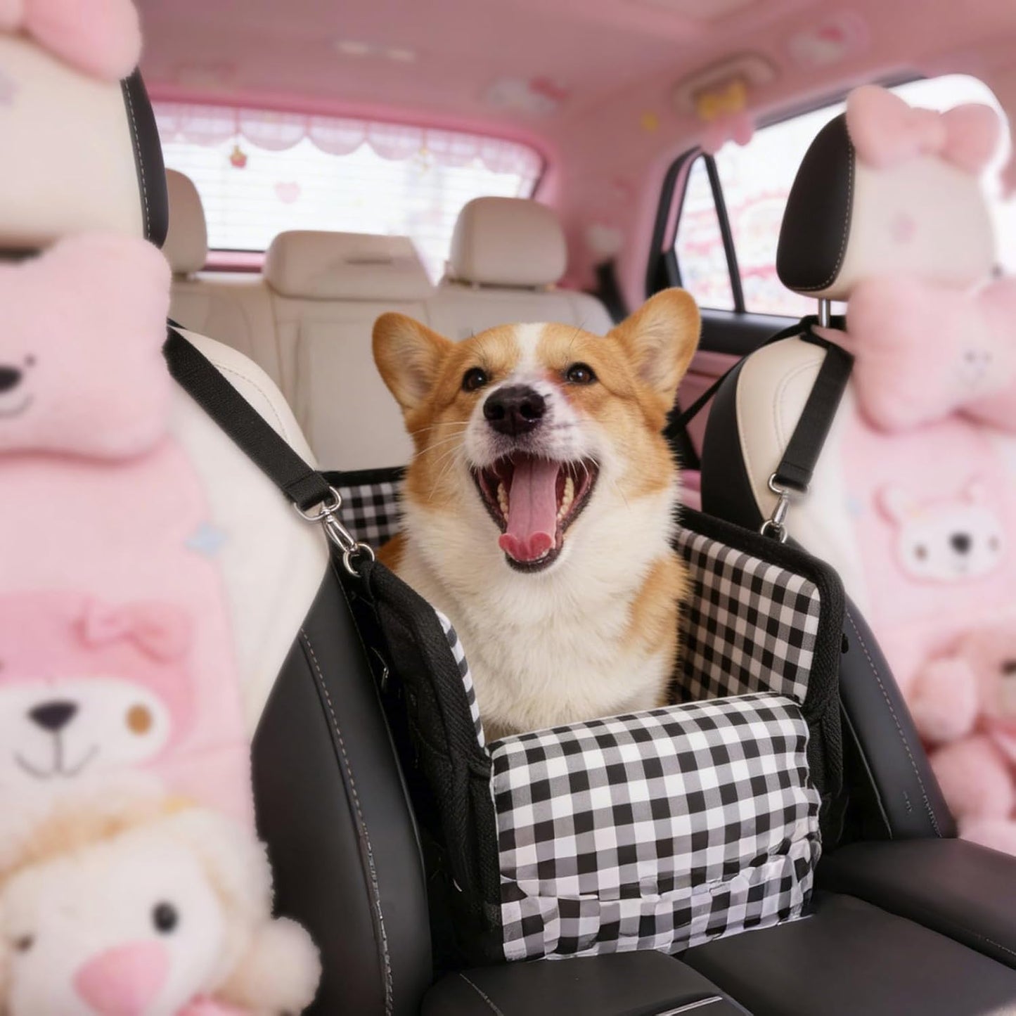 Center Console Dog Car Seat, Anti-Collapse Armrest Booster