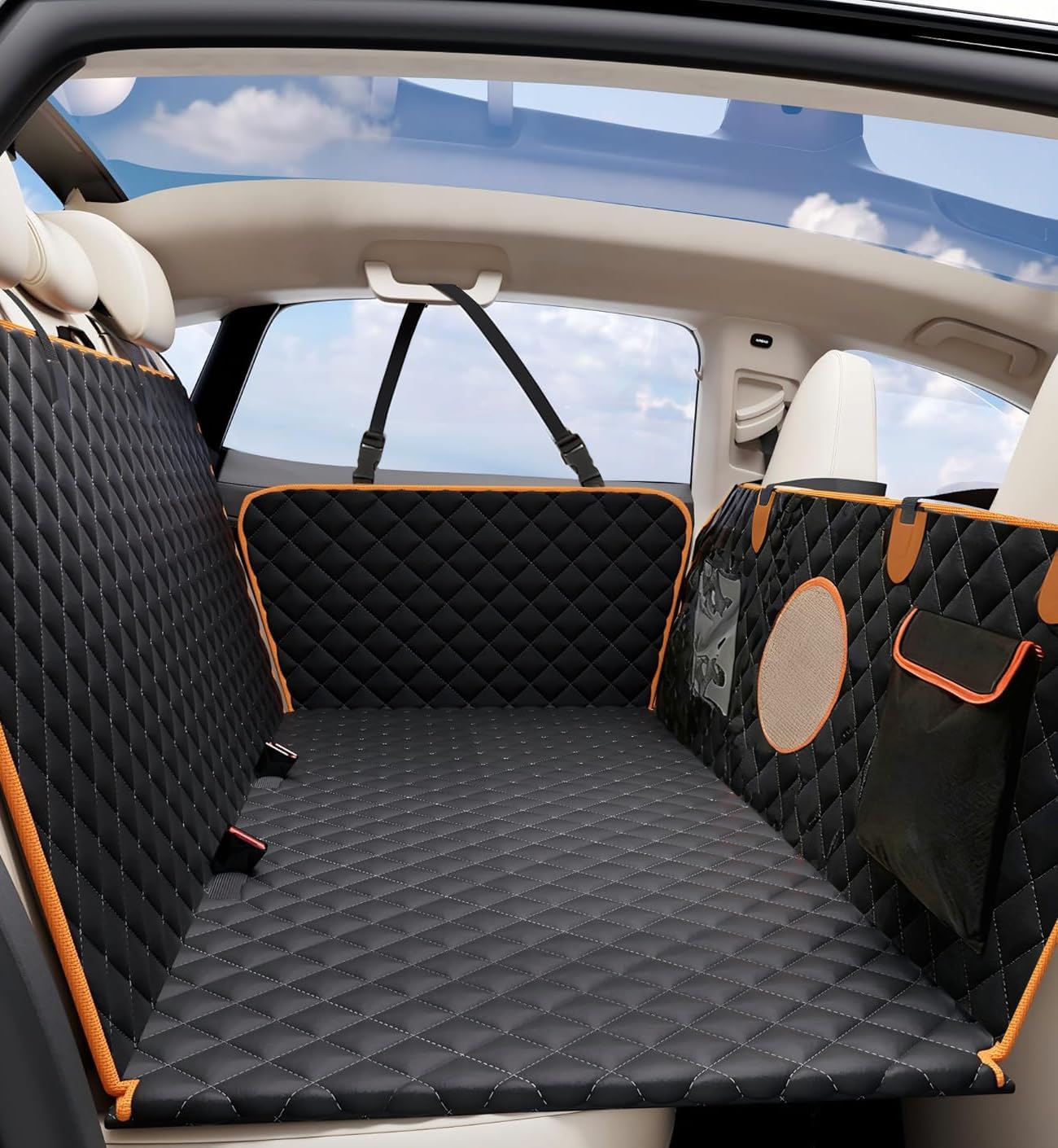 Dog Car Seat Cover for Back Seat, Hard Bottom Back Seat