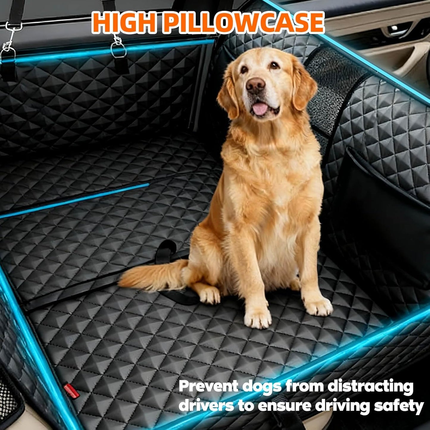 Back Seat Extender,Dog Seat Cover for Back Seat-Supports