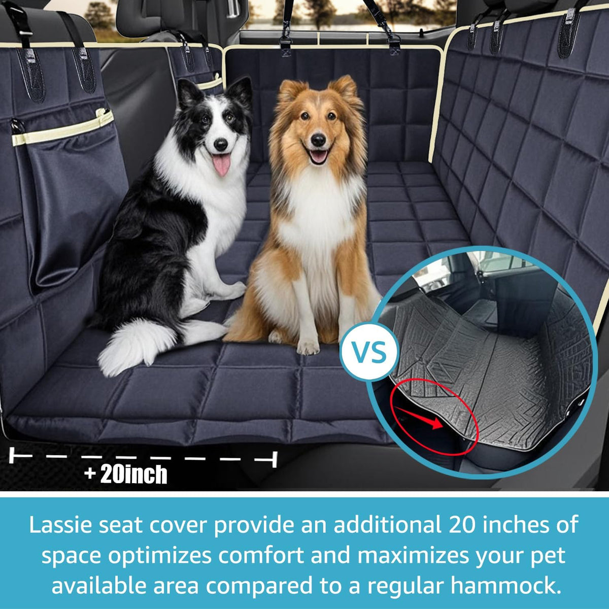 Truck Back Seat Extender for Dogs with Mesh Window