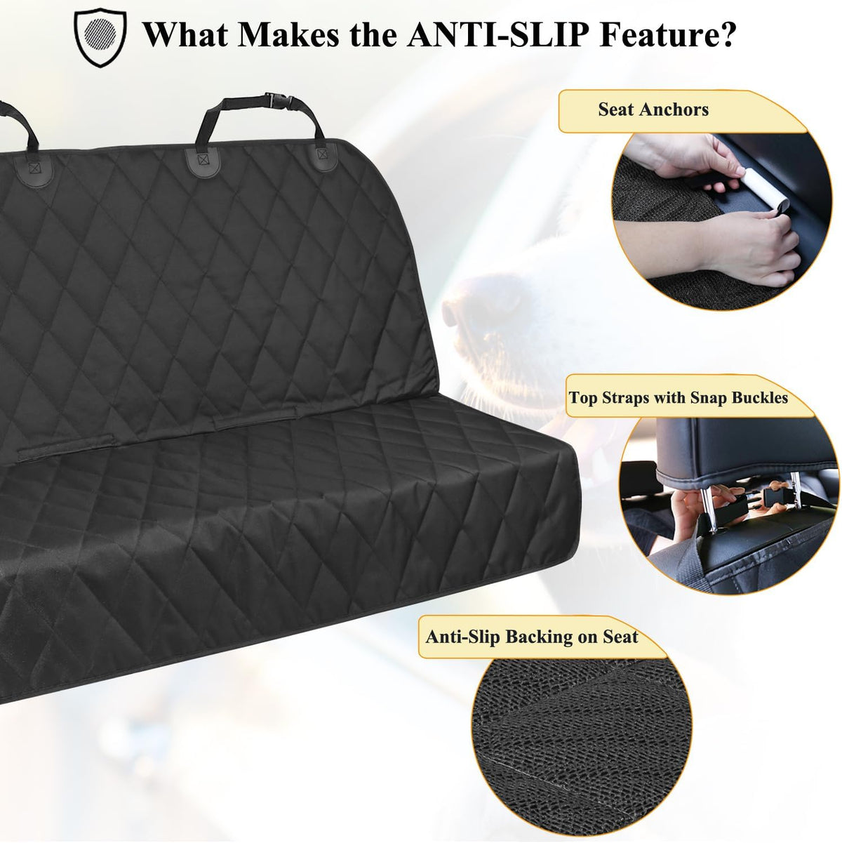 Dog Seat Cover Quickcover Seat Protector for Dog, Backseat