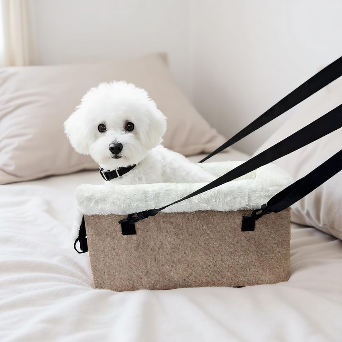 Soft Dog Car Seat, Portable Puppy Console Chair, 18 Inches