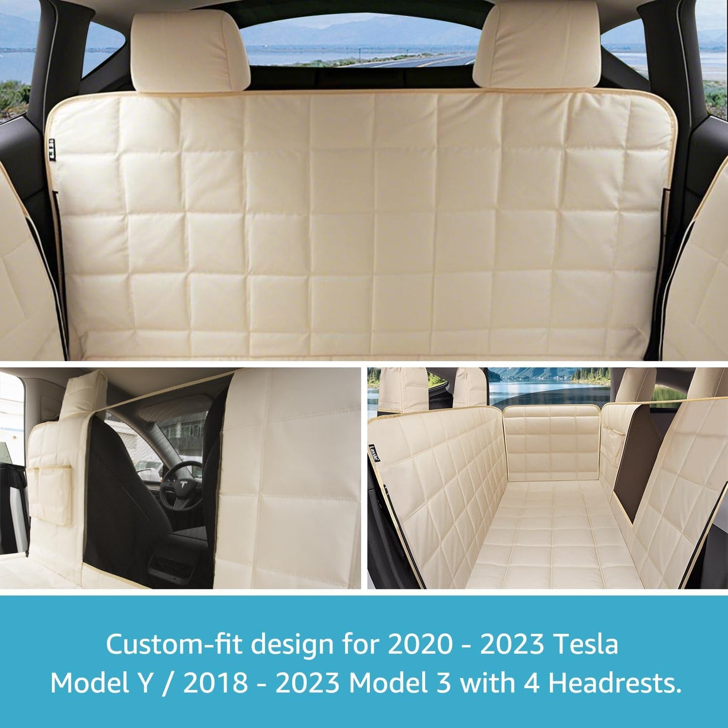 Dog Car Hammock for 2020-2026 Tesla Model Y Back Seat Pet