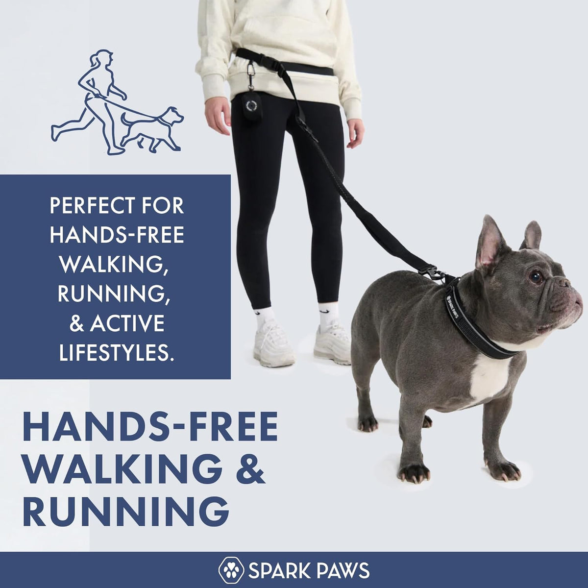 Handsfree Dog Leash – Shock Absorbing Waist Bungee Lead for