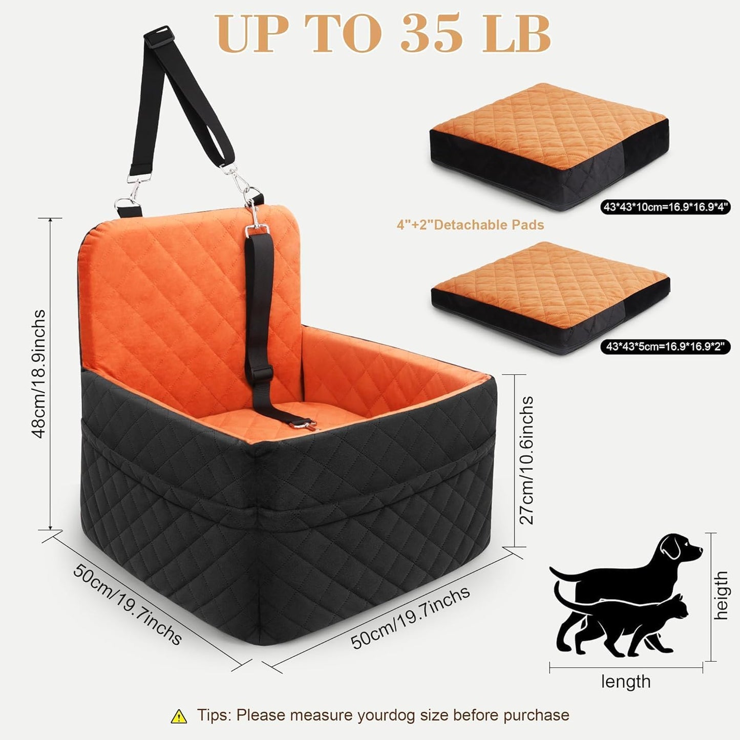Dog Car Seat for Small/Medium Dogs,Pet Dog Booster Car Seat