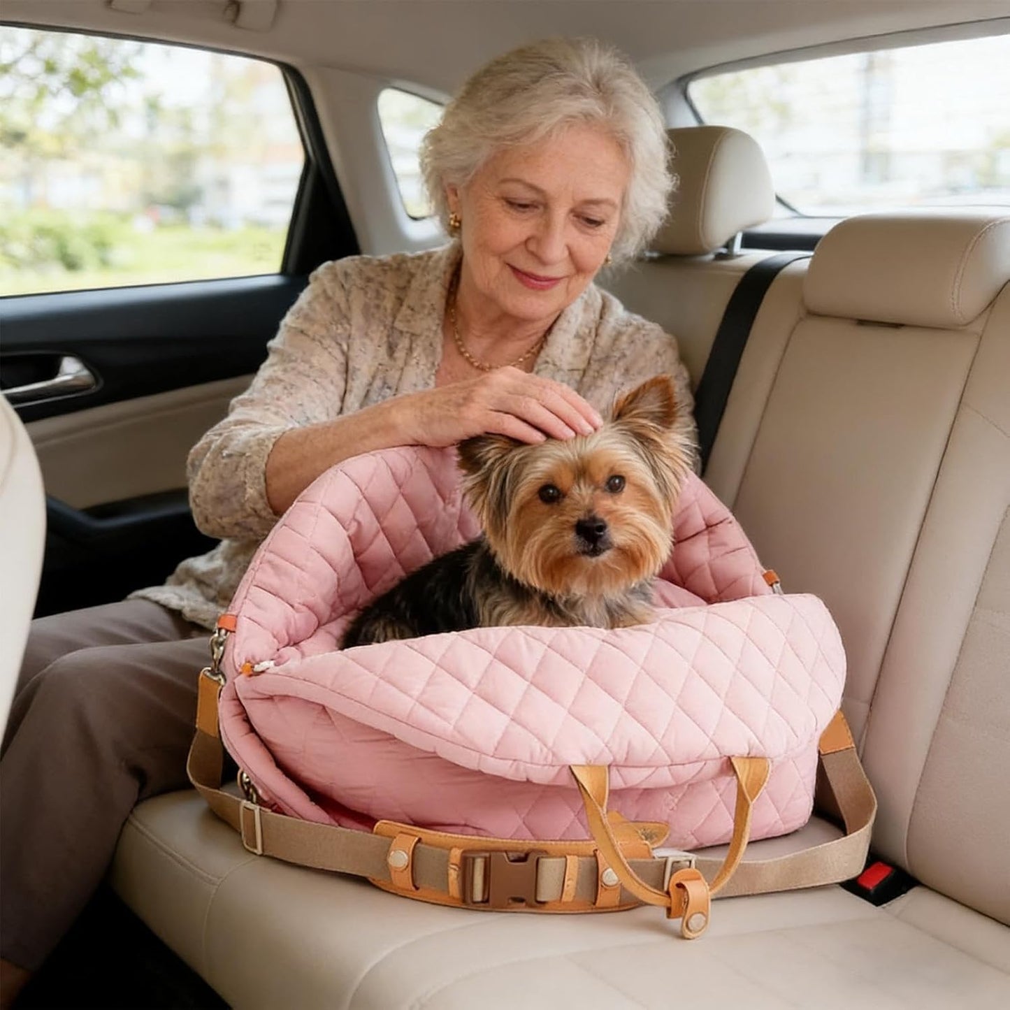 Dog Car Seat,Adjustable Strap Waterproof - Dog Booster Seat