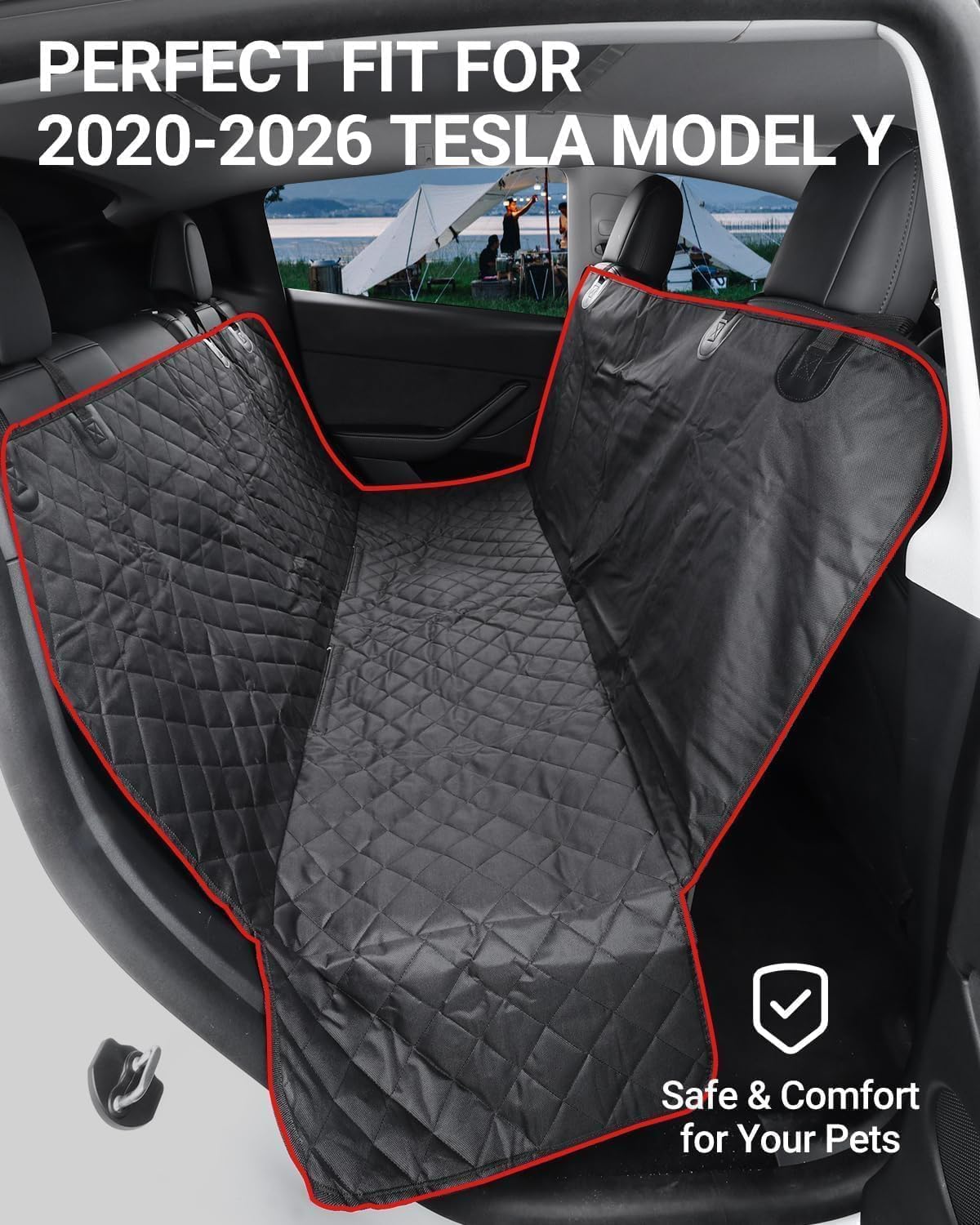 2026-2020 Tesla Model Y Juniper Dog Car Seat Cover Pet Dog