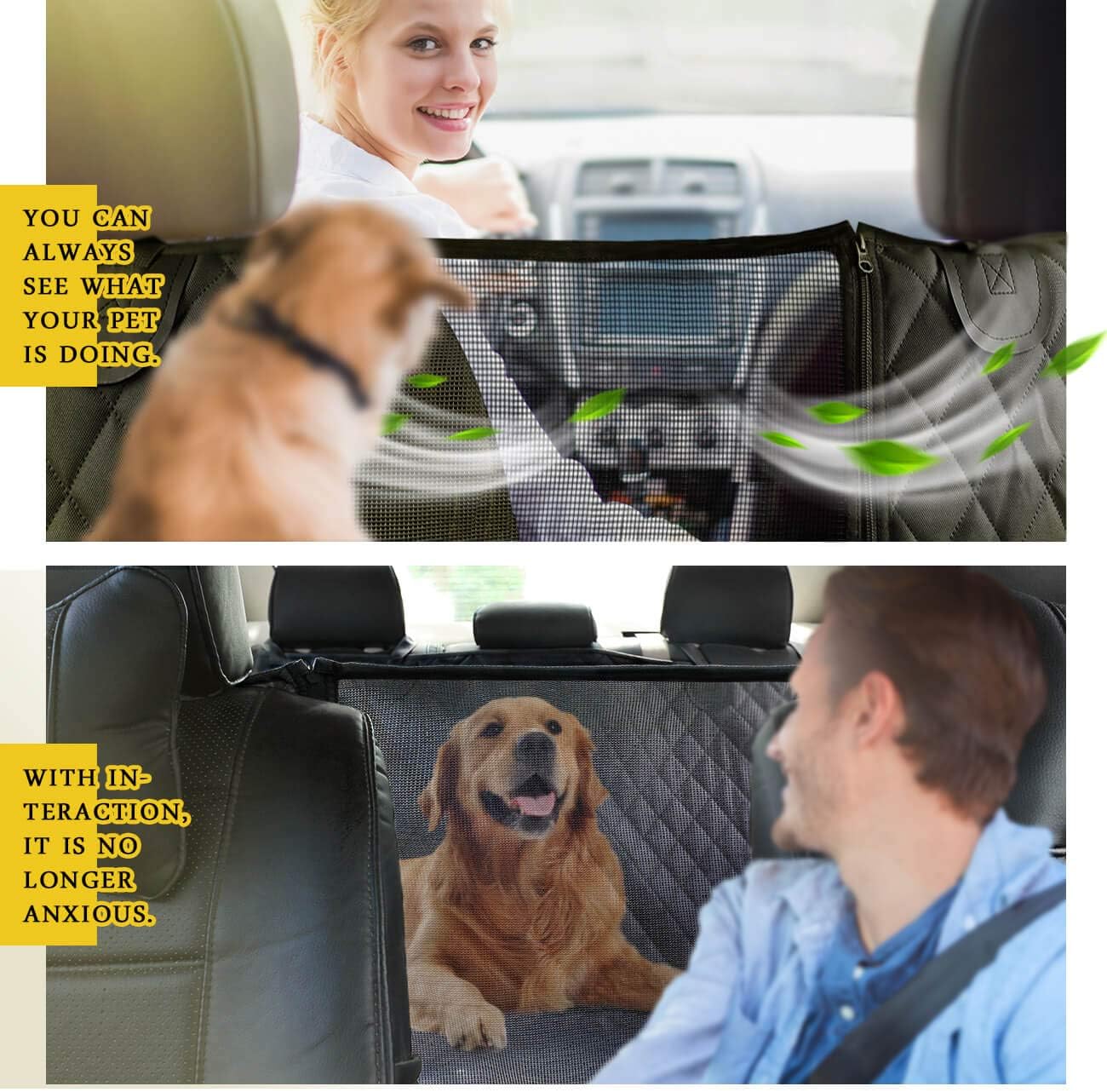 Dog Car Seat Cover for Back Seat, Back Seat Pet Cover for