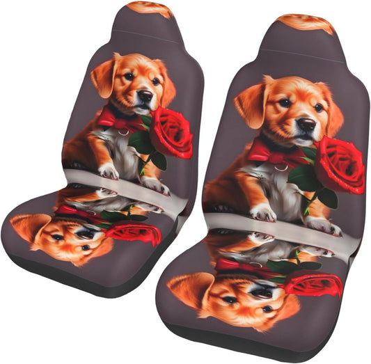 Gentleman-like dog Universal Car Seat Covers 2 Pack - 3D