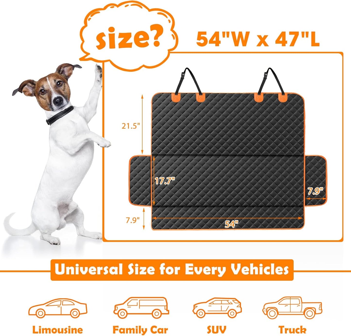 Dog Seat Cover for Back Seat Waterproof Dog Seat Covers for