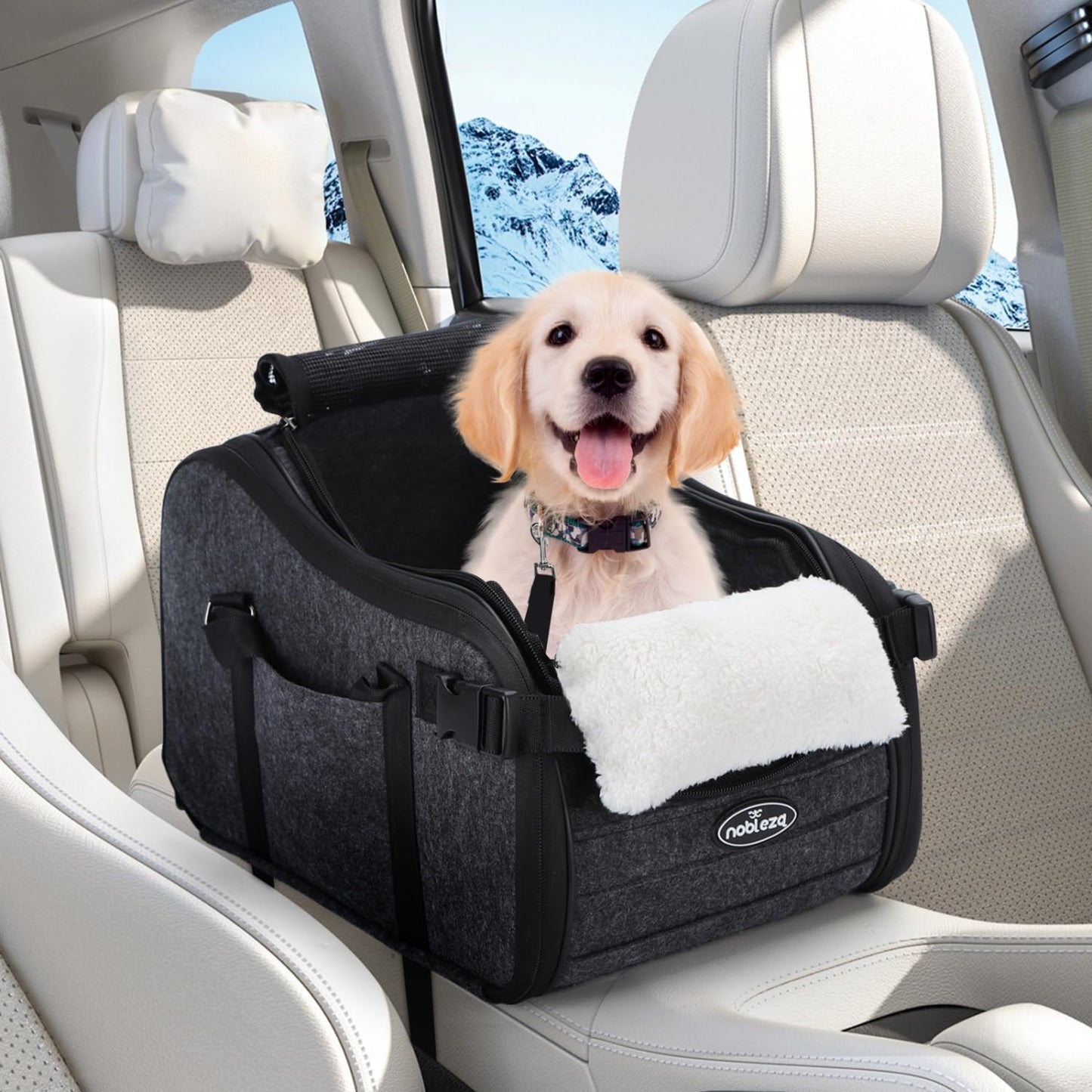 Dog Car Seat for Center Console, Detachable Console Pet