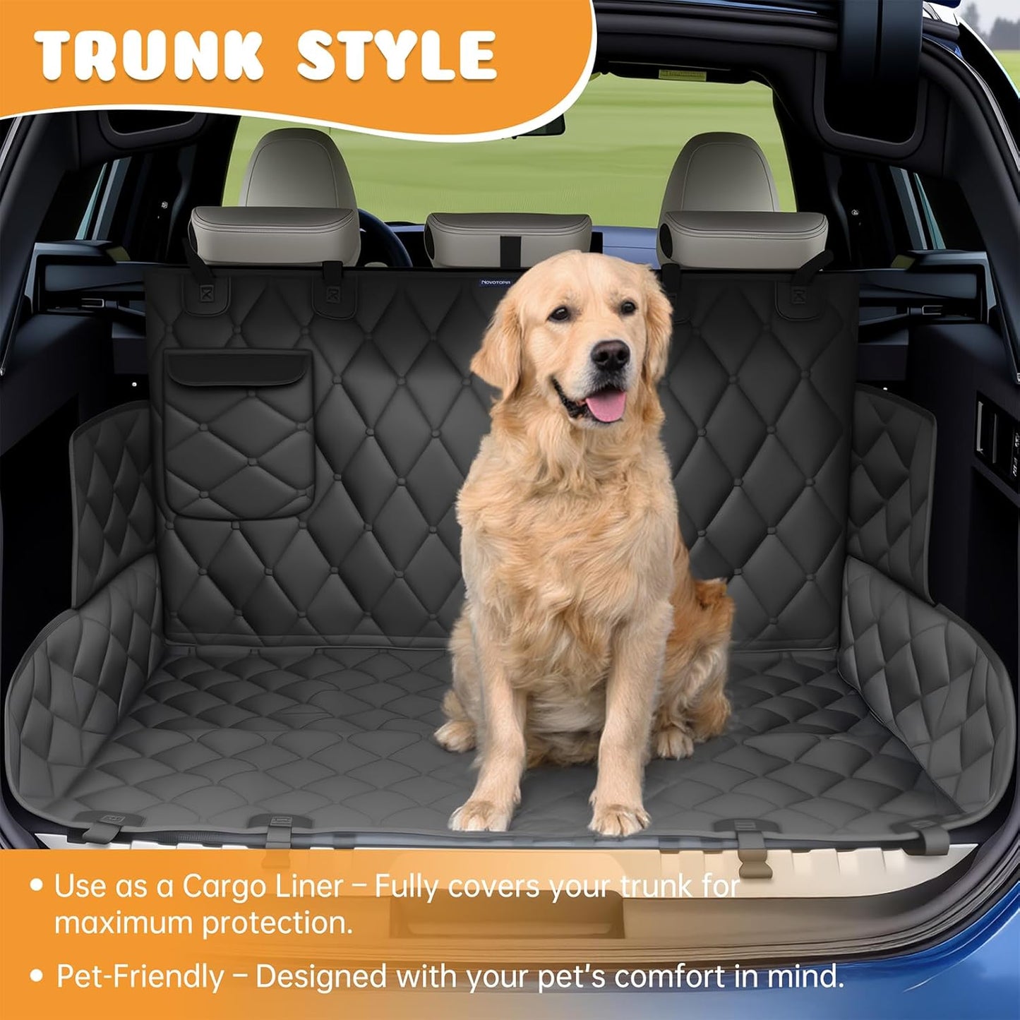 Dog Car Seat Cover for Back Seat , Long-Lasting and Soft