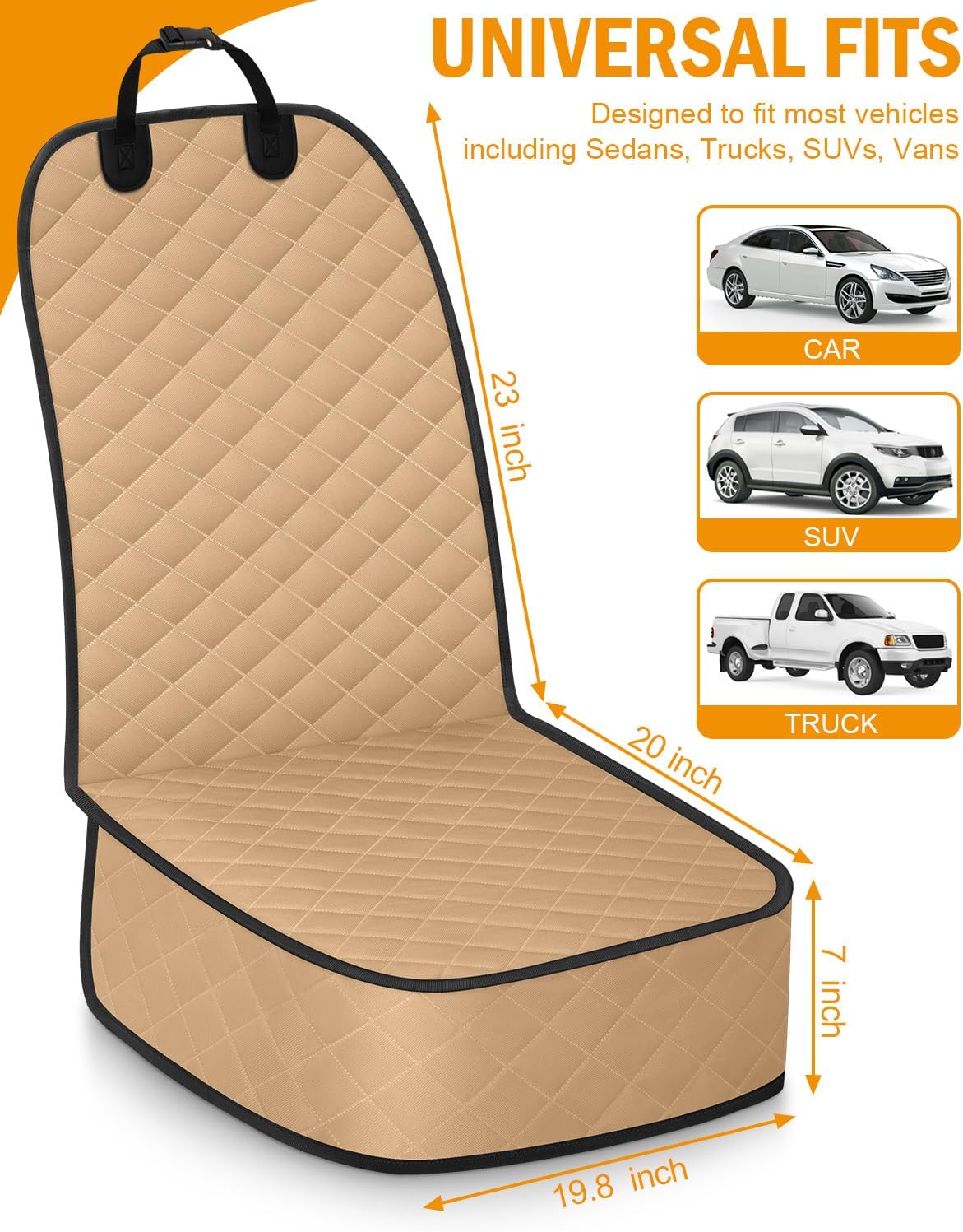 Dog Car Seat Covers Waterproof, Scratch-Proof Pet Front