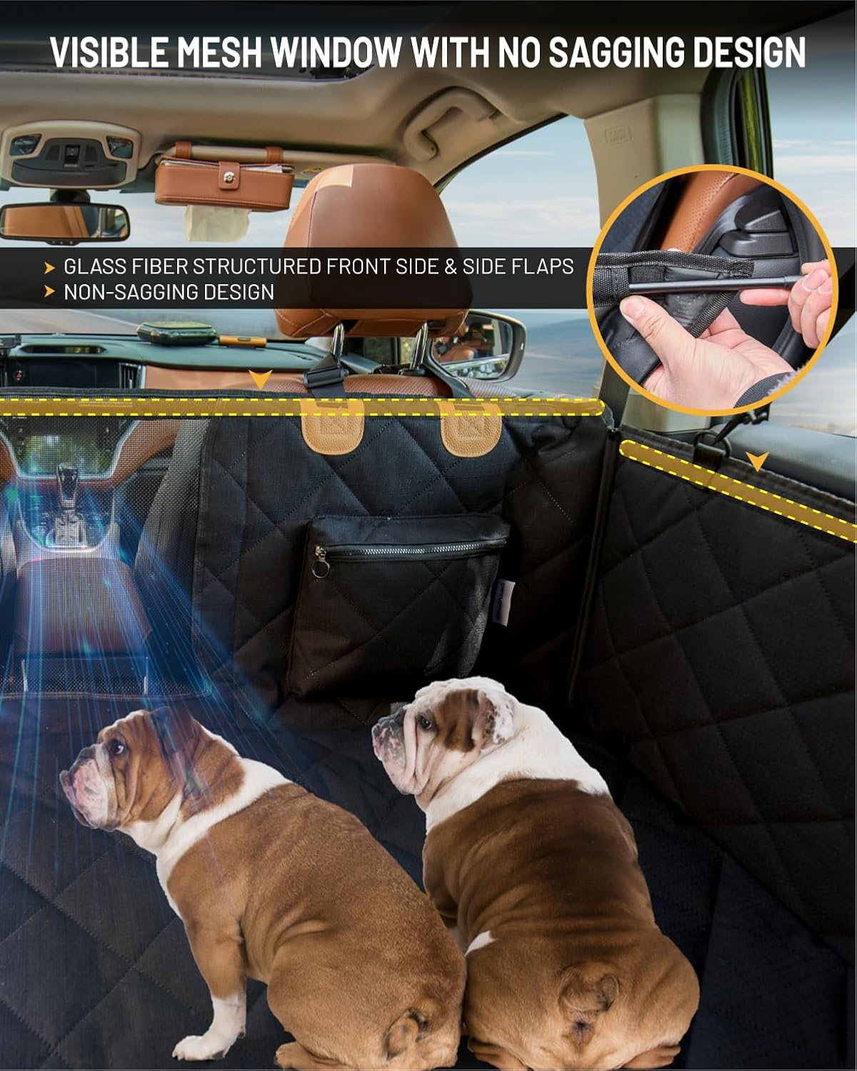 Dog Car Seat Cover for Back Seat, Waterproof Dog Seat Cover