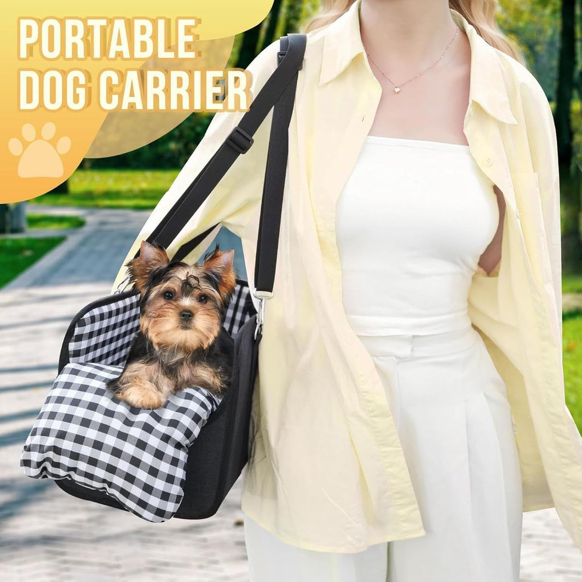Dog Car Seat for Small Dogs, Portable Center Console Pet