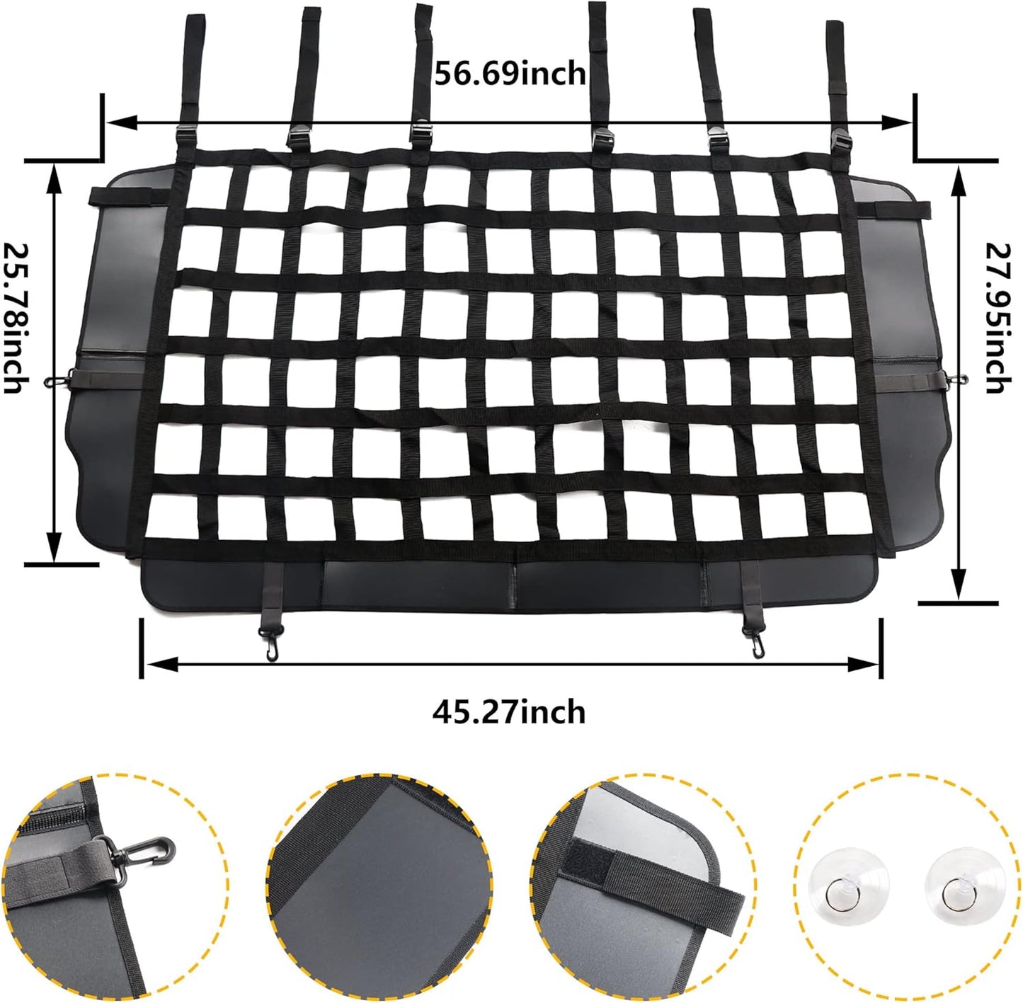 Pet Net Vehicle Safety Mesh Dog Barrier for Jeep Wrangler