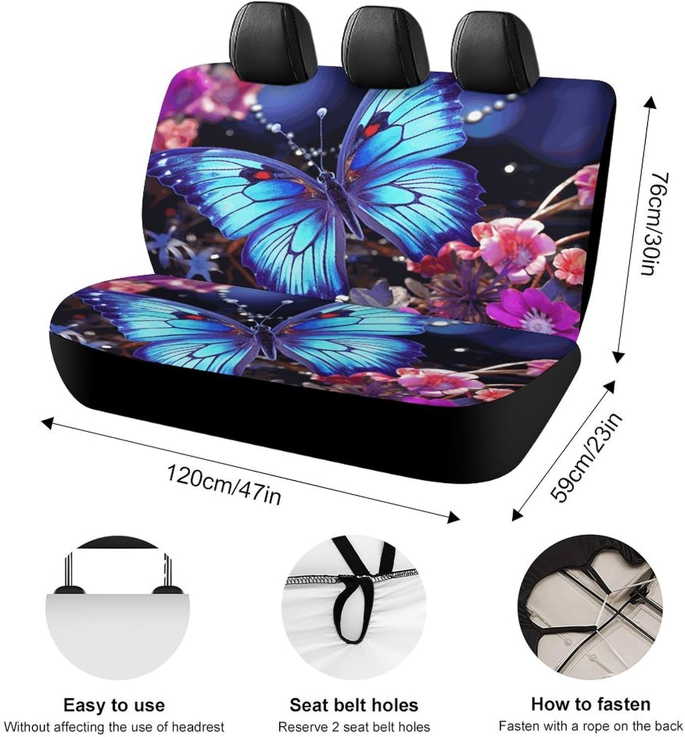 Beauty Butterfly Dog Car Seat Covers Waterproof Truck Back