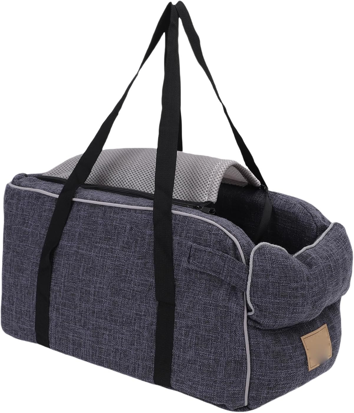 Console Dog Car Seat, Linen Fabric, Elevated Seat with