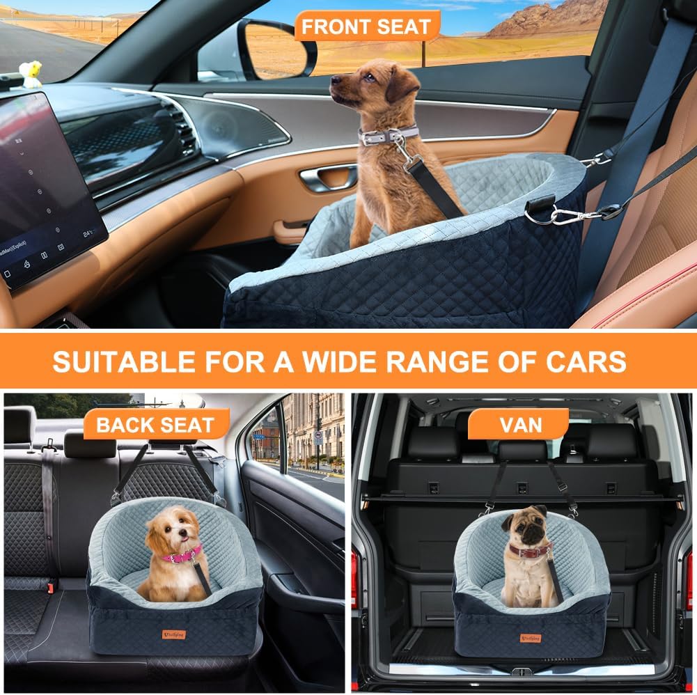 Dog Car Seat for Small & Medium Dogs, Detachable & Washable