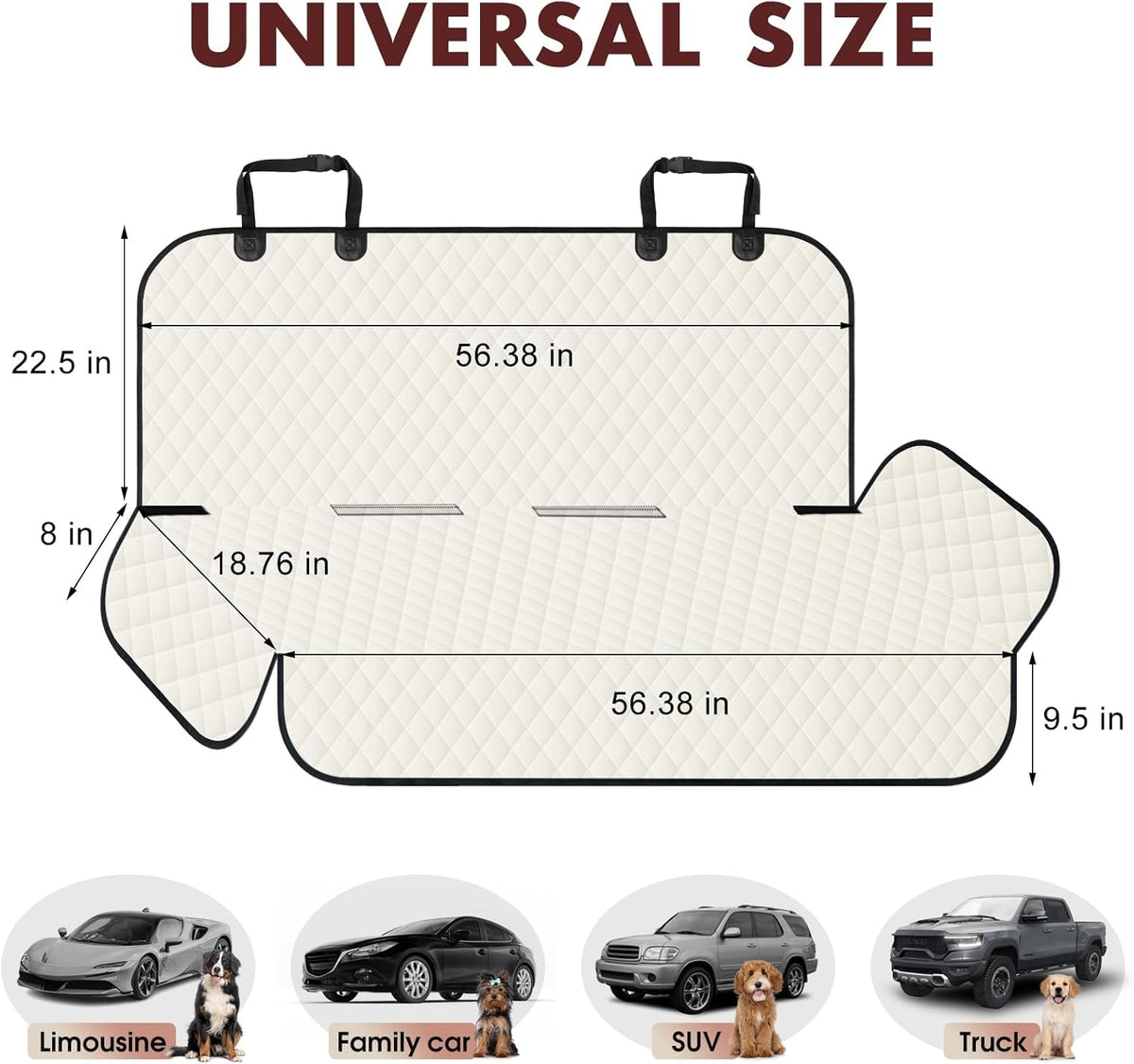 Backseat Cover for Dogs, Waterproof and Non-Slip Pet Bench