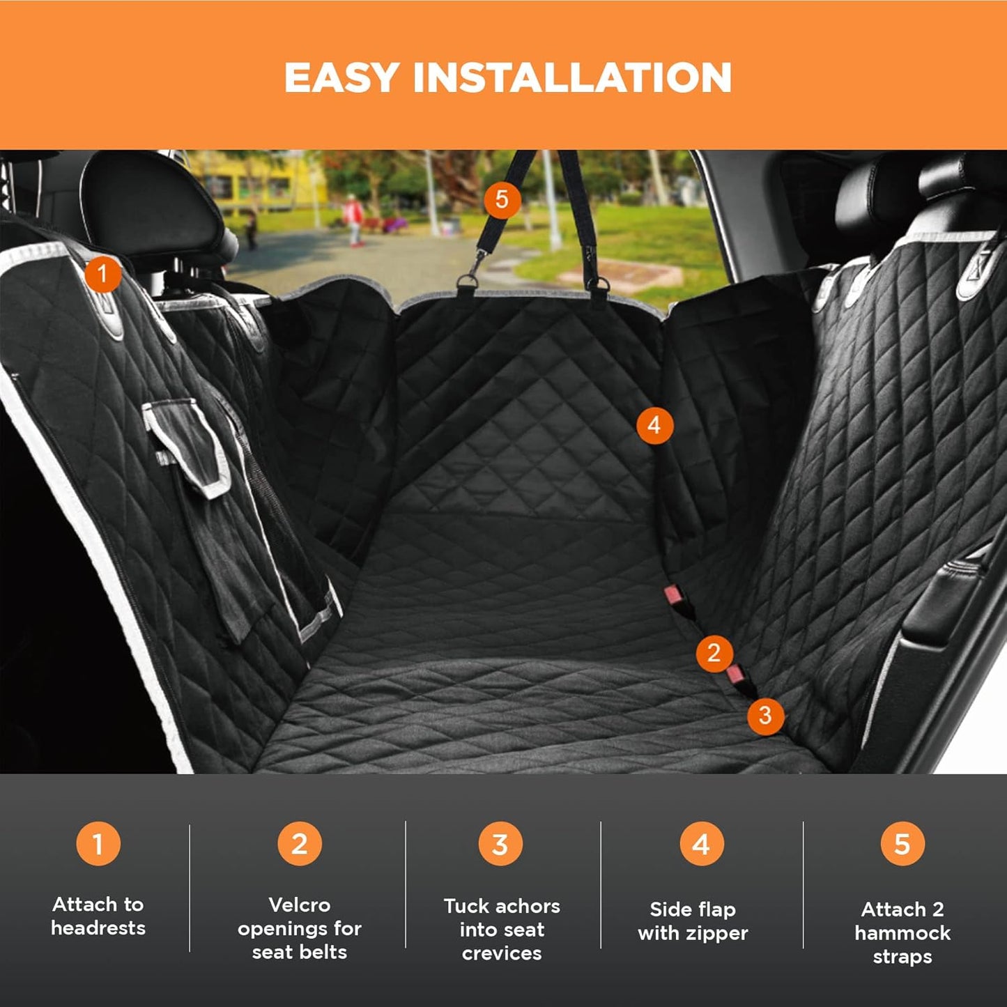 Durable Dog Car Seat Cover to Protect from Scratches, Dirt