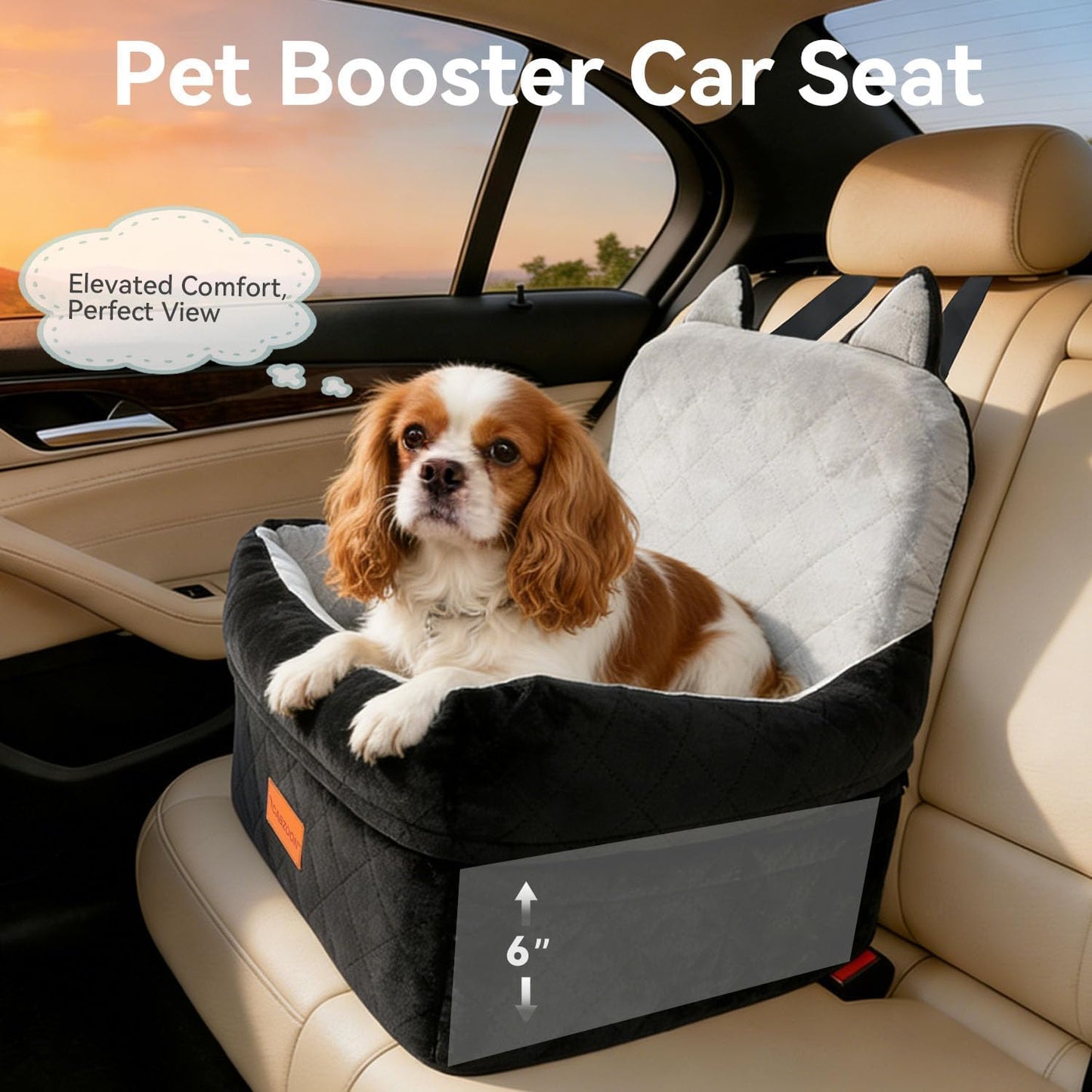 Dog Car Seat for Small/Medium Dogs Up to 35lbs,Elevated