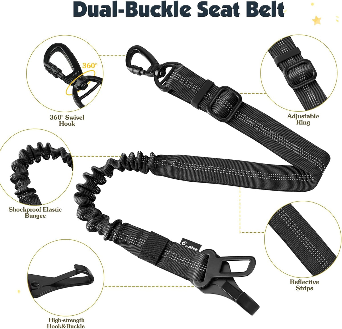 Dog Seat Belt Harness for Car, Dog Car Harness Seatbelt