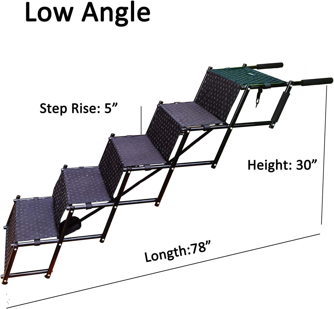 Upgraded Dog Stairs, Metal Frame Foldable Large Dog Step